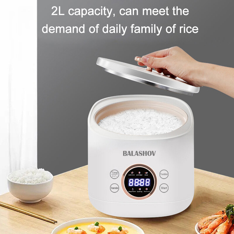 طنجرة الأرز الذكية 2L المنزلية متعددة الوظائف المتكاملة سريعة الطبخ حساء الأرز طباخ المطبخ الأجهزة المنزلية الاتحاد الأوروبي التوصيل