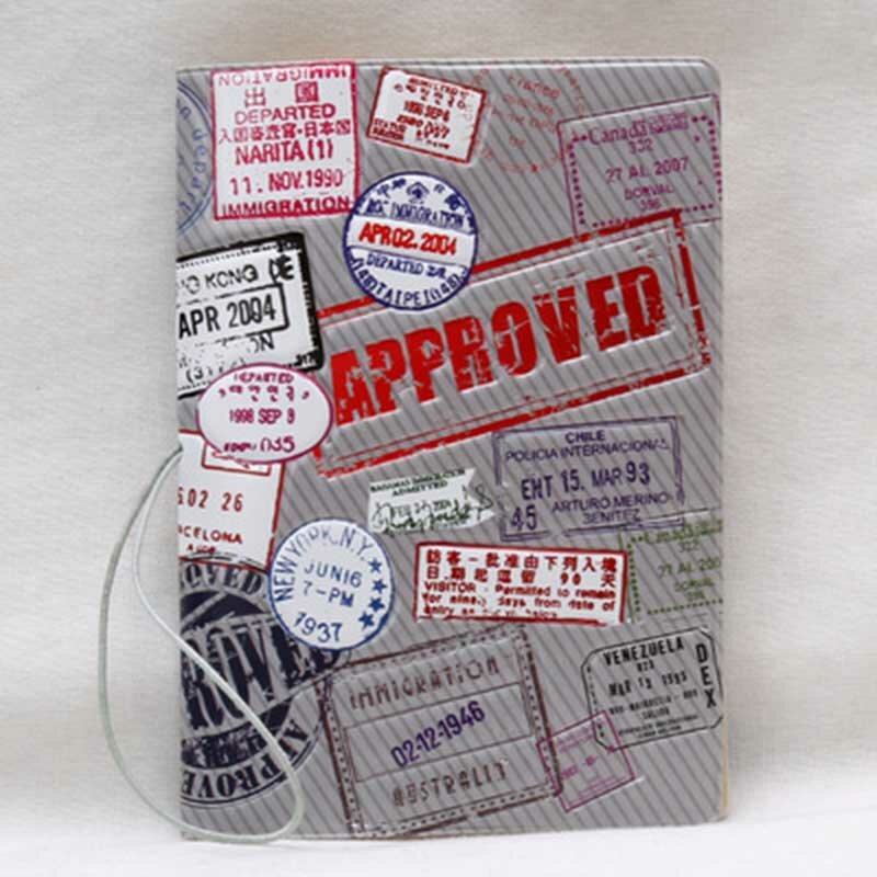 Soporte de pasaporte aprobado por sello, accesorio de viaje de cuero con impresión 3D de PVC, funda de pasaporte, portatarjetas de identificación, 14cm * 9,6 cm