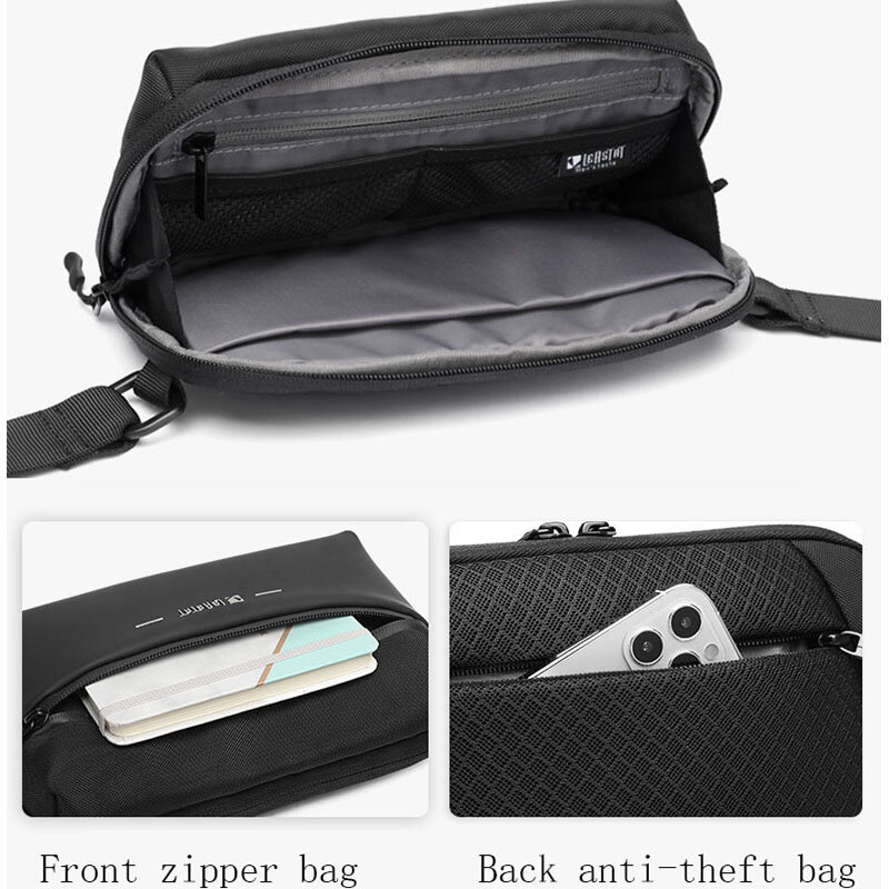Men Fashion Multifunction Shoulder Bag Waterproof Travel Pack Messenger Crossbody Sling Chest Bag Pack For Male Women Female