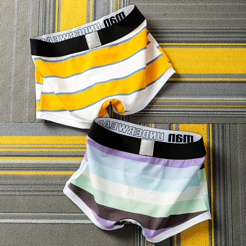 Pure cotton men's wear, high-end underwear brand, personality, stripes, sexy