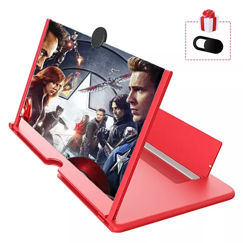Orsda 12 Zoll 3D Mobile TV Bildschirm Lupe HD Video Verstärker Ständer mit Film Spiel Vergrößerungs Folding Telefon Schreibtisch Halter