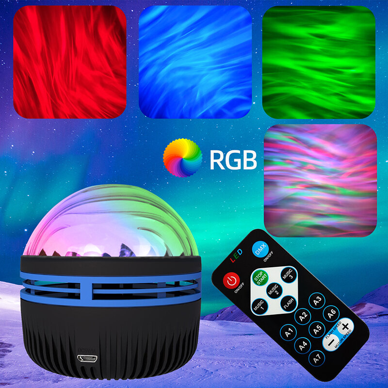 RGB Colorful Aurora Projection Lamp Led Night Light Galaxy Aurora Star Projector Lamp Multi-purpose Rechargeable Lamps