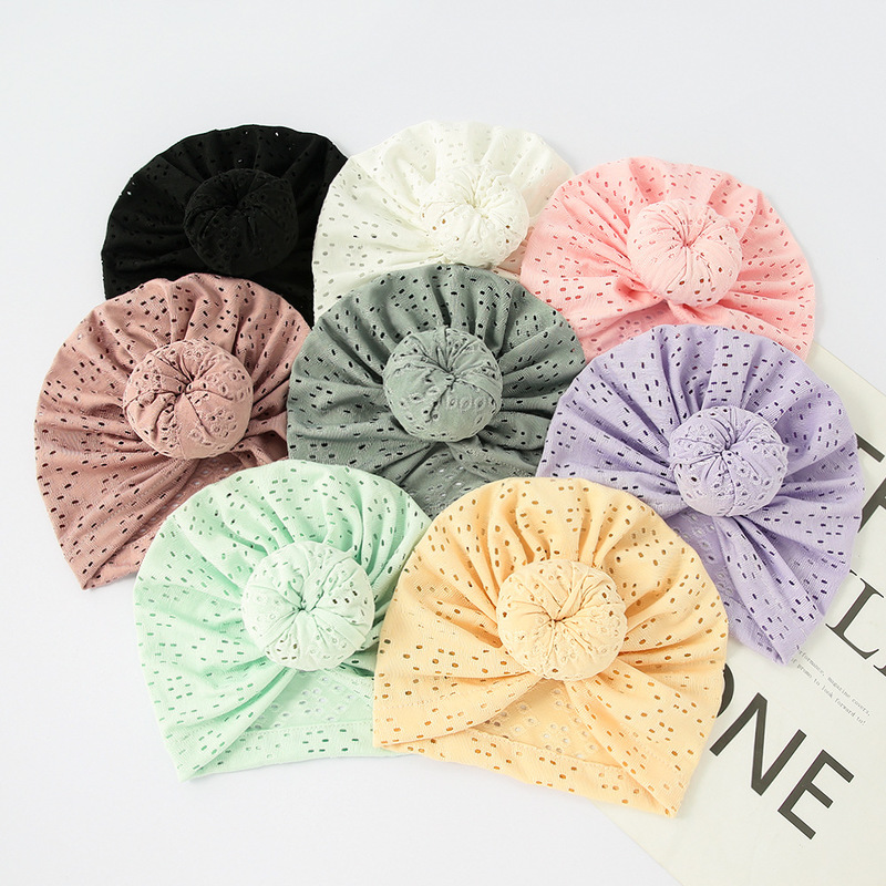 女の赤ちゃんのための綿のターバン,伸縮性のある帽子,ヘアアクセサリー