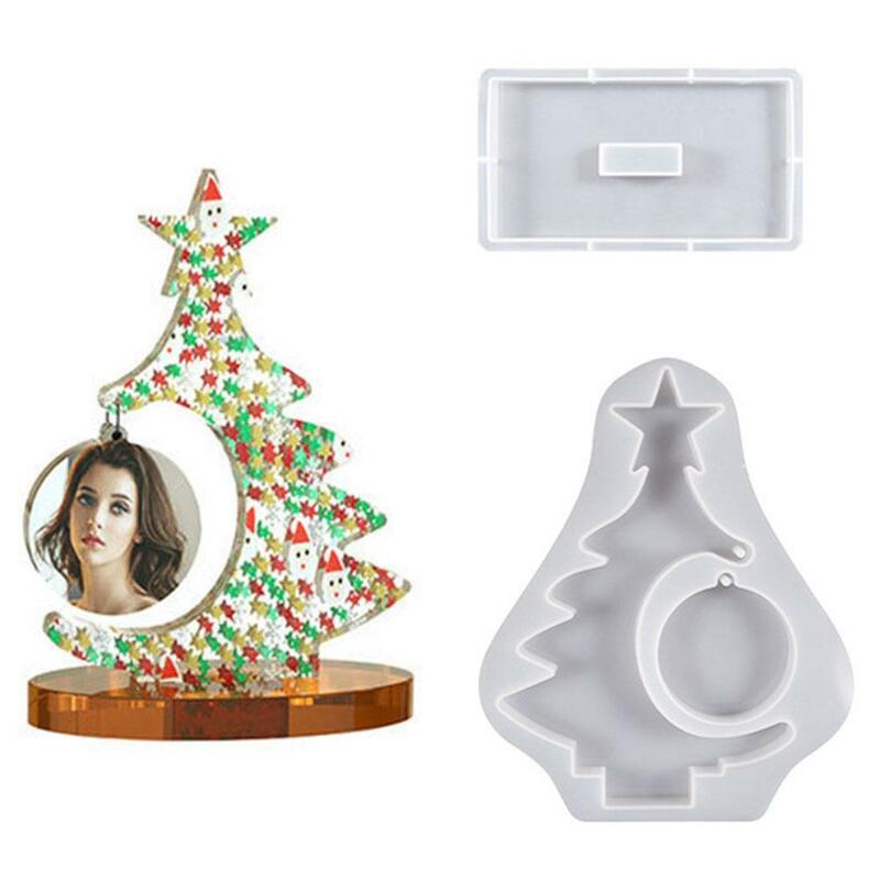 Рождественское украшение «сделай сам», силиконовая форма, фоторамка на рождественскую елку, рукоделие, изготовление подарков, пластырь из кристалла и эпоксидной смолы, литые формы