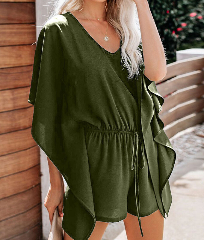 Fashing Summer Jumpsuit Women Overalls Elegant Long Plus Size Jumpsuits Female Lace Up Rompers Overalls For Women