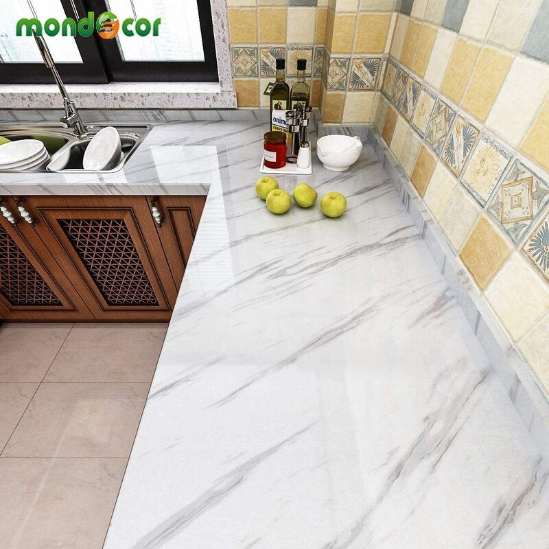 Waterproof Marble Wallpaper Vinyl Self Adhesive for Kitchen Cabinets Desktop Drawer Wall Stickers Living Room Contact Paper Film