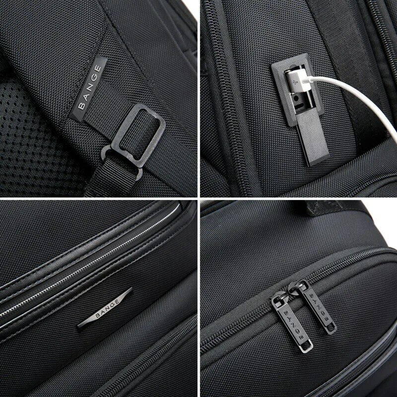 Многофункциональная деловая сумка для мужчин, ранец для ноутбука с USB-зарядкой, водоотталкивающий Повседневный многослойный вместительный...