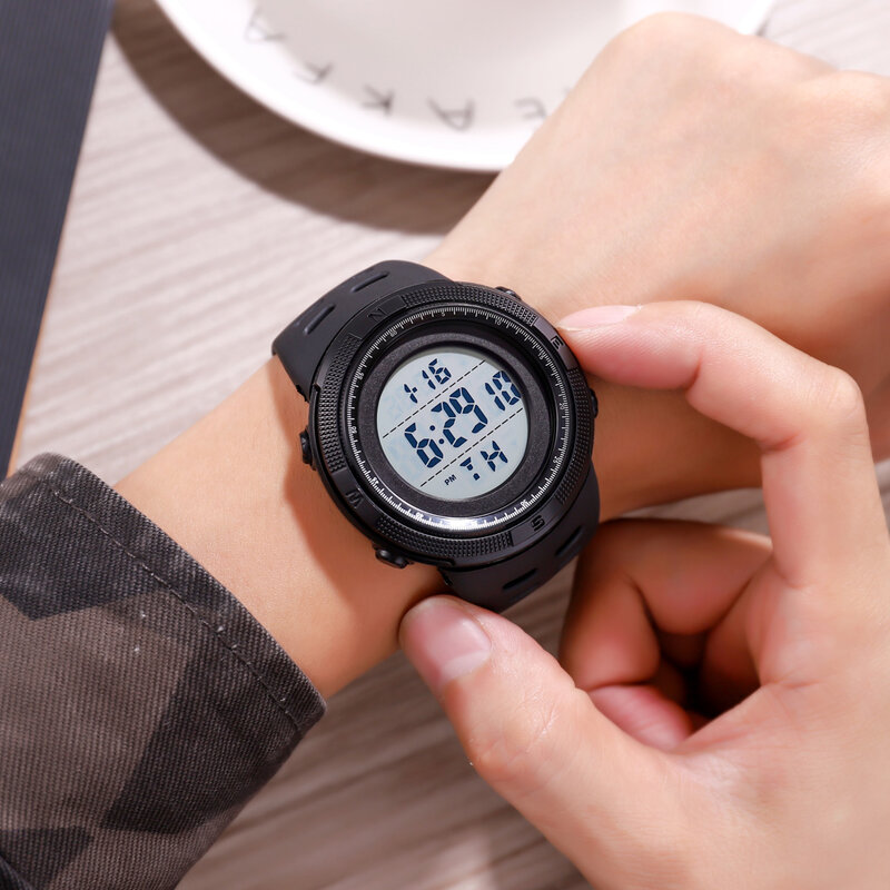 SKMEI-relojes digitales deportivos para hombre, pulsera con alarma LED, rastreador de temperatura ambiental corporal, actualización 1251, 1681