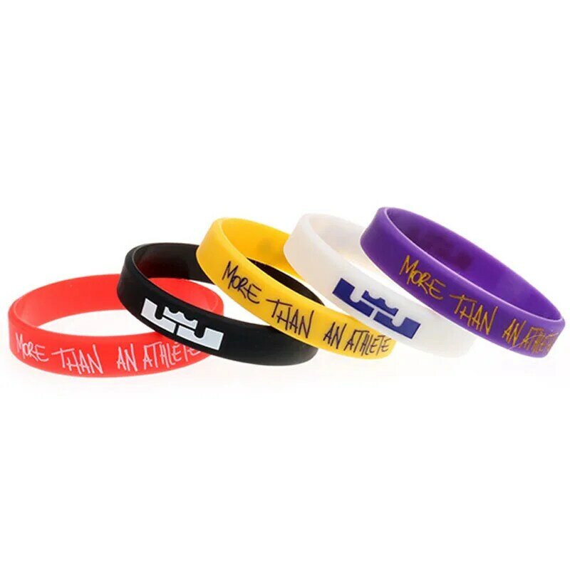 1PC Basketball More than an Athlete Silicone Bracelets&Bangles Letters Wristband Sports Rubber Fashion Jewelry  Gifts SH356