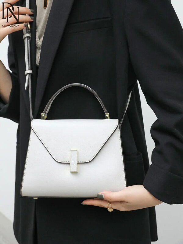 DN-Bolsas crossbody de moda feminina, couro rachado, bolsas com alça superior, bolsa de ombro feminina clássica, aba, design feminino, 2023