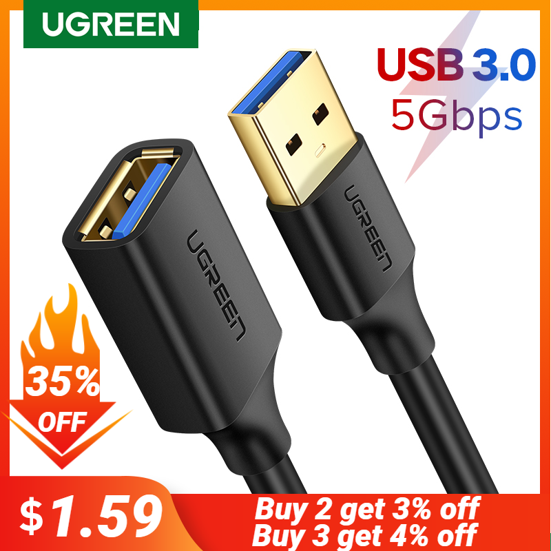 UGREEN – Câble d'extension USB 3,0, transfert de données, pour Smart TV, PS4, Xbox One, SSD, extension