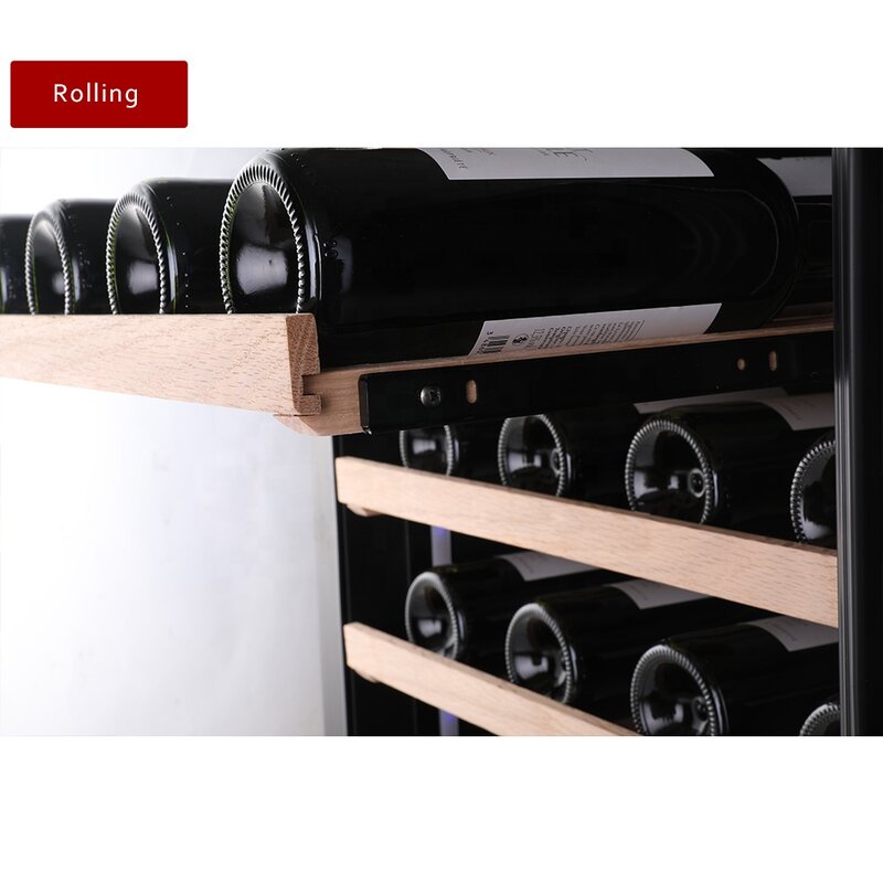 Professional Manufacturer 176 bottles wine cooler with dual zone storage home wine refrigeration
