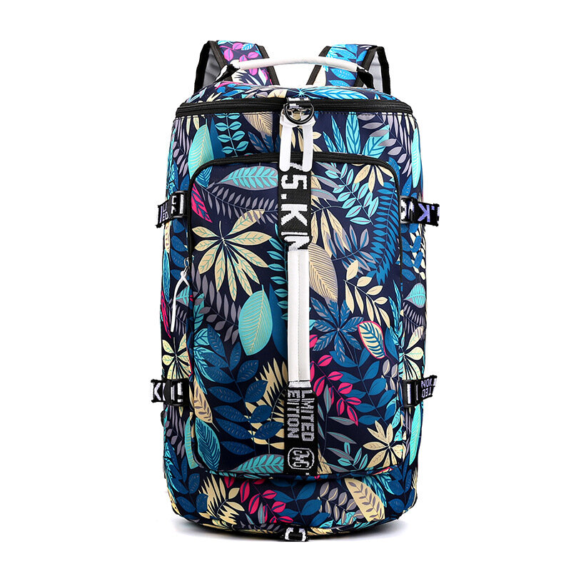Bolsa de viaje multifuncional para mujer, bolso de hombro con estampado de gran capacidad, Mochila deportiva de viaje para senderismo