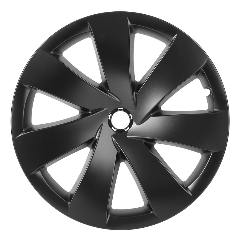 Couvercle de roue type Tesla, 19 pouces, 4 pièces, accessoires de modification, noir