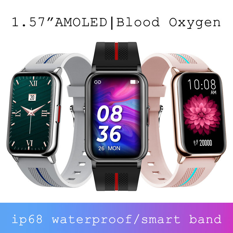 Tim Pintar 6 Jam Tangan Pelacak Kebugaran Gelang Jam Tangan Pintar Tahan Air Gelang OLED Layar Oksigen Darah OLED untuk Huawei
