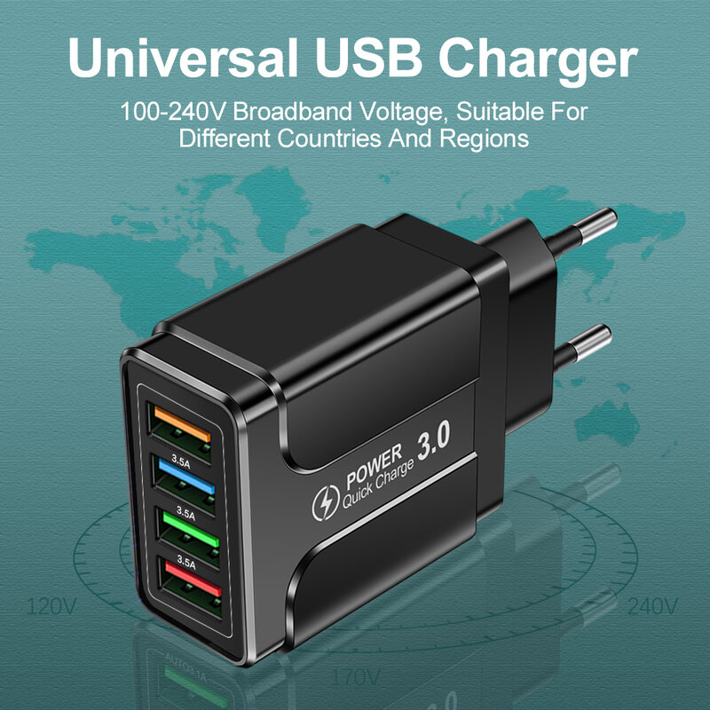 5.1A Fast Charge Charger Mobile Phone Charger QC 3.0 For Iphone Xiaomi Samsung Realme Oneplus Universal Adapter USB Wall Charger