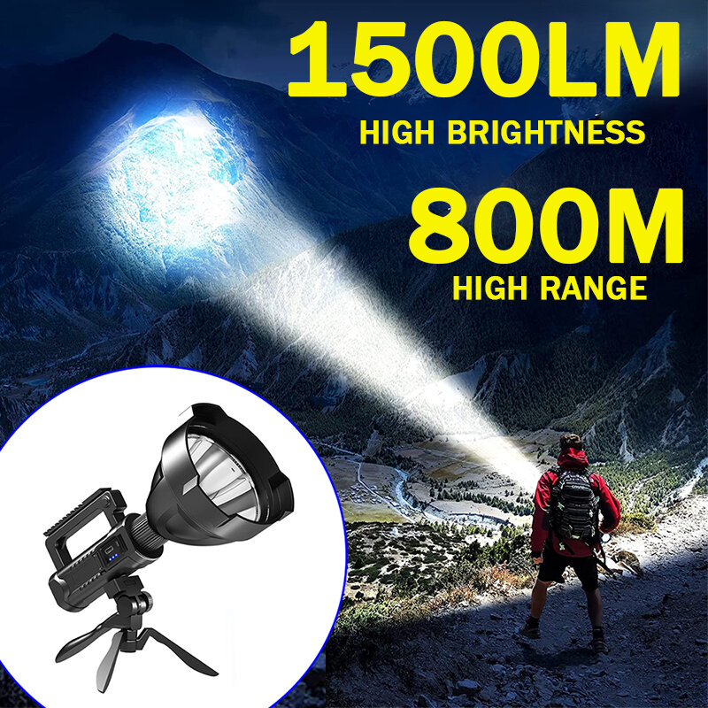 Lampe de poche LED haute puissance rechargeable par USB, torche puissante XHP70, lanterne de pêche, projecteur, éclairage ultra longue distance