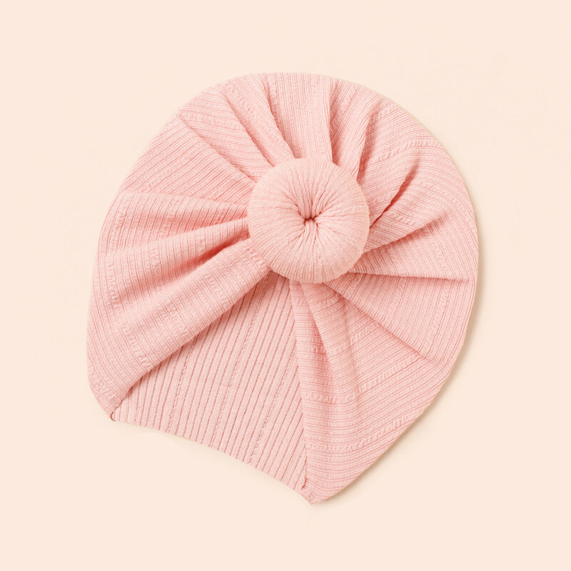 Aksesoris bayi untuk bayi baru lahir Turban donat padat topi bayi laki-laki perempuan topi rajut elastis kepala anak-anak topi Bonnet bayi