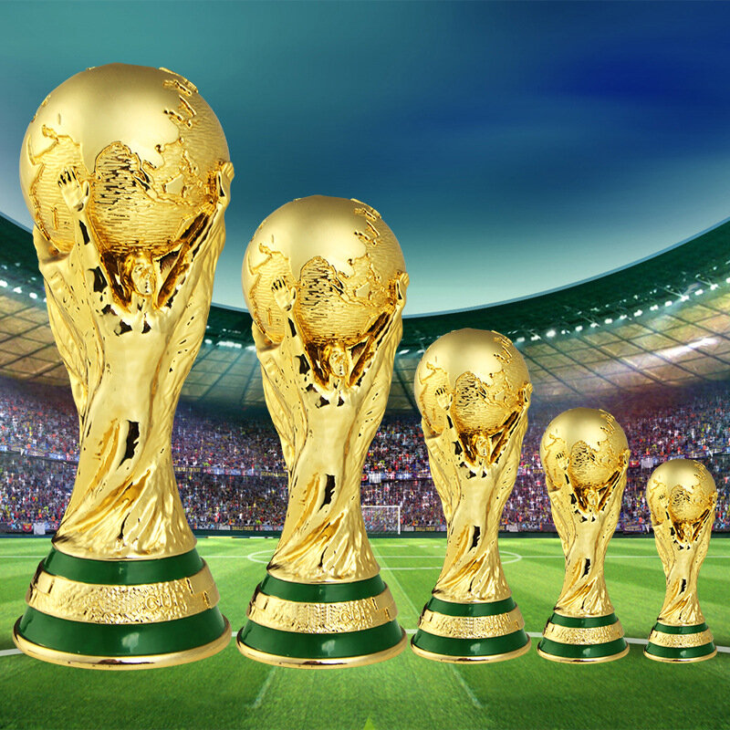 2022 الأوروبي الذهبي الراتنج كأس كرة قدم العالم بطل تذكارية التميمة الأسرة الديكور كرة القدم مروحة هدية مكتب الديكور