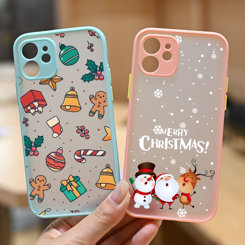 Christmas New Year Phone Case for iPhone 14 11 12 13 Pro Max Mini 7 8 Plus SE X XS Max XR Bumper Cover Fundas for iPhone 11 Case