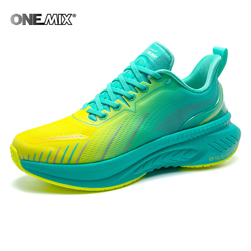 ONEMIX รองเท้ากันกระแทกด้านบนเหมาะสำหรับ Heavy Runners Lace Up รองเท้ากีฬารองเท้าลื่นกลางแจ้งกีฬารองเท้าผ...
