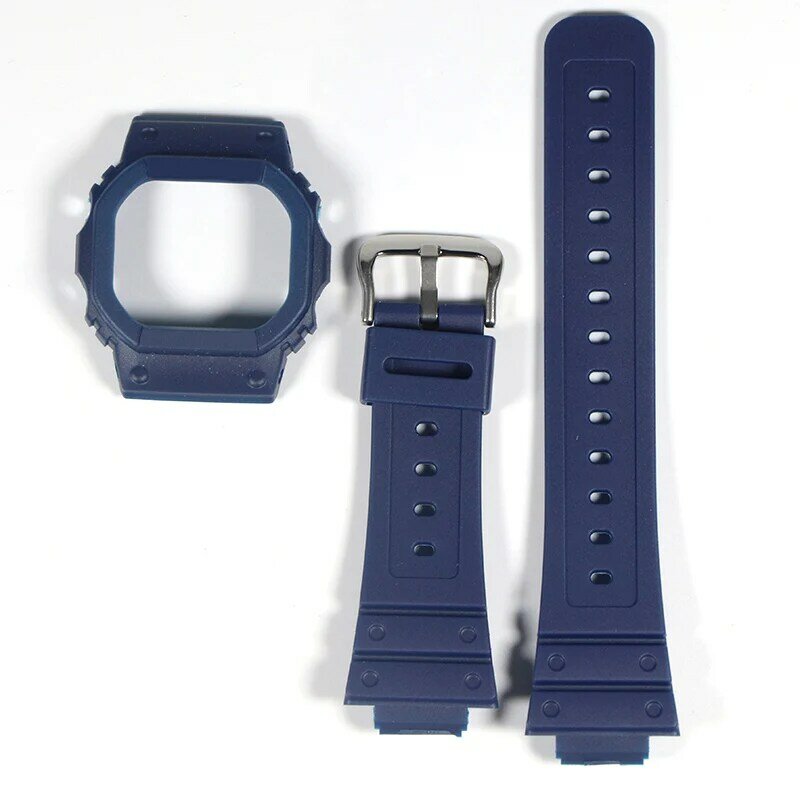 สายนาฬิกาเรซินอุปกรณ์เสริม16มม. เหมาะสำหรับ G-SHOCK DW5600ซิลิโคนใสเข็มขัดกีฬาสำหรับผู้ชายและผู้หญิง