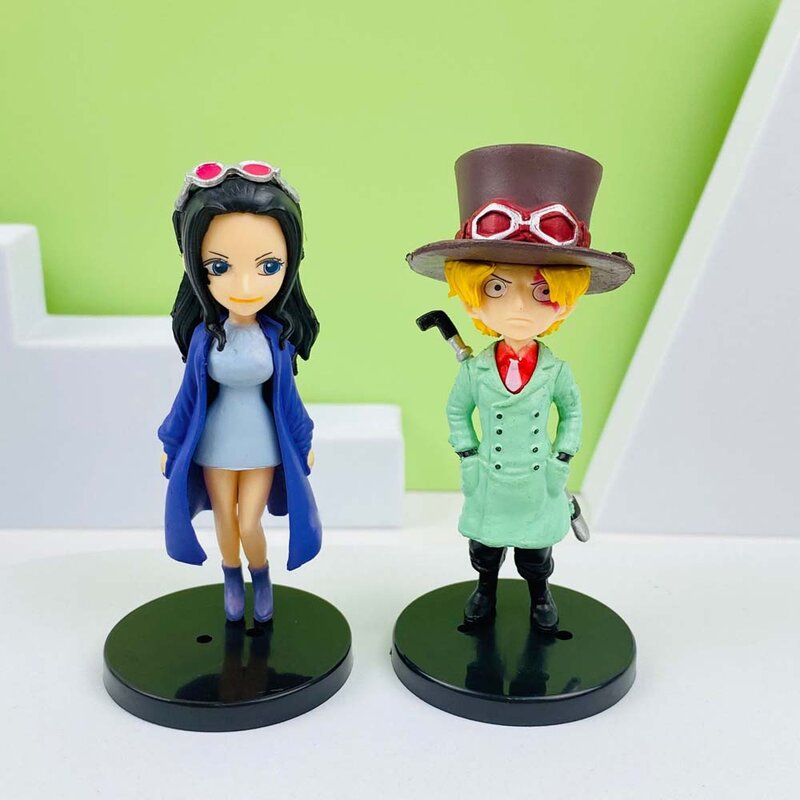 6Pcs/ชุดหนึ่งชิ้นรูป Anime Kawaii Luffy Roronoa Zoro Action Figure Anime Collection ชุด6วัสดุ Pvc ของขวัญของเล่น
