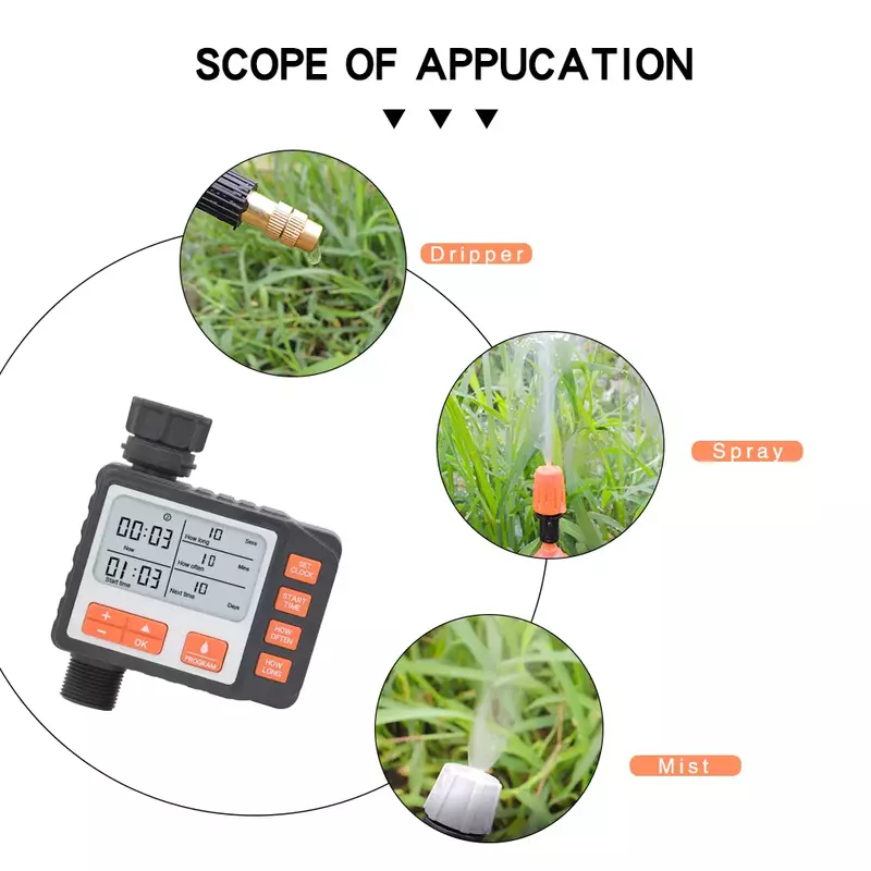 Автоматический таймер полива растений, электронный цифровой программируемый ЖК-дисплей, для сада