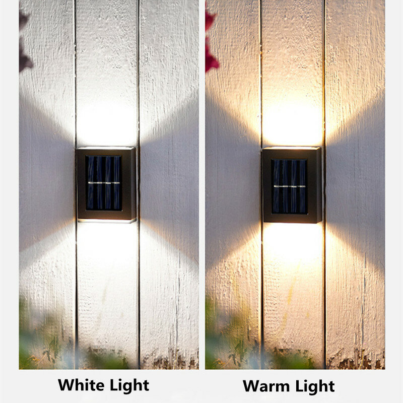 LED Solar inteligente impermeable para exteriores, iluminación luminosa de arriba y abajo, decoración de jardín, luces solares, escaleras, valla, lámpara de luz Solar
