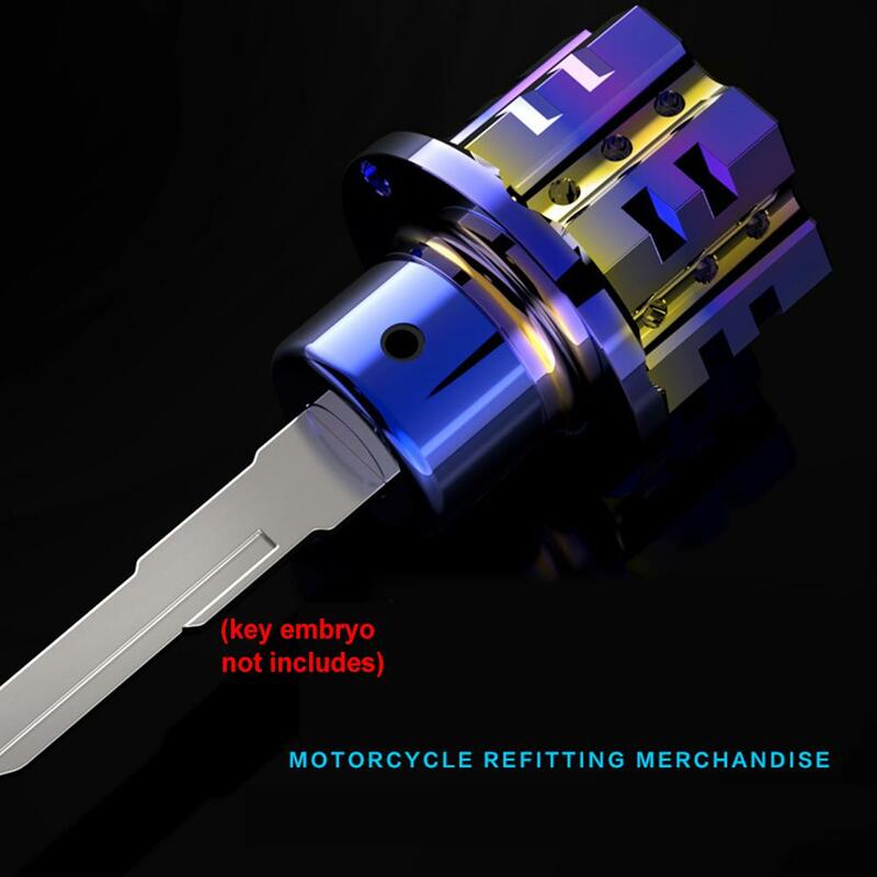 Universele Motorfiets Gemodificeerde Klep Cnc Verbrande Titanium Decoratieve Sleutel Hoofd Diy Decor Accessoires Refit Sleutel Bit Shell Case