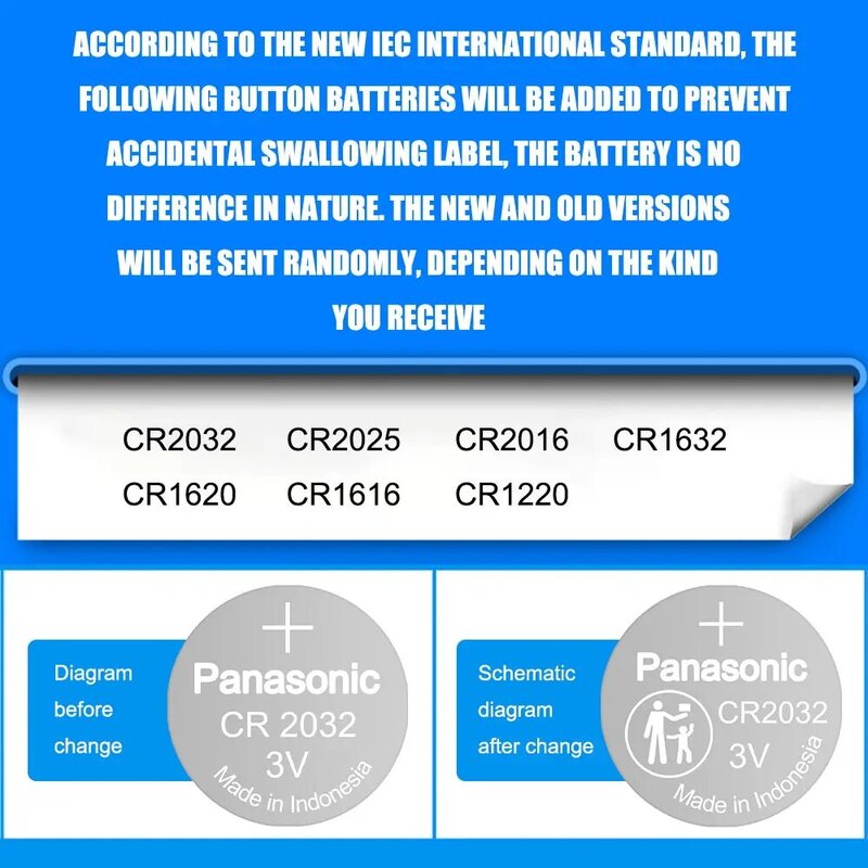 PANASONIC-batería de litio CR2032 CR 2032 DL2032 ECR2032 BR2032 3V para reloj, juguete, calculadora, Control remoto, botón, celda de moneda