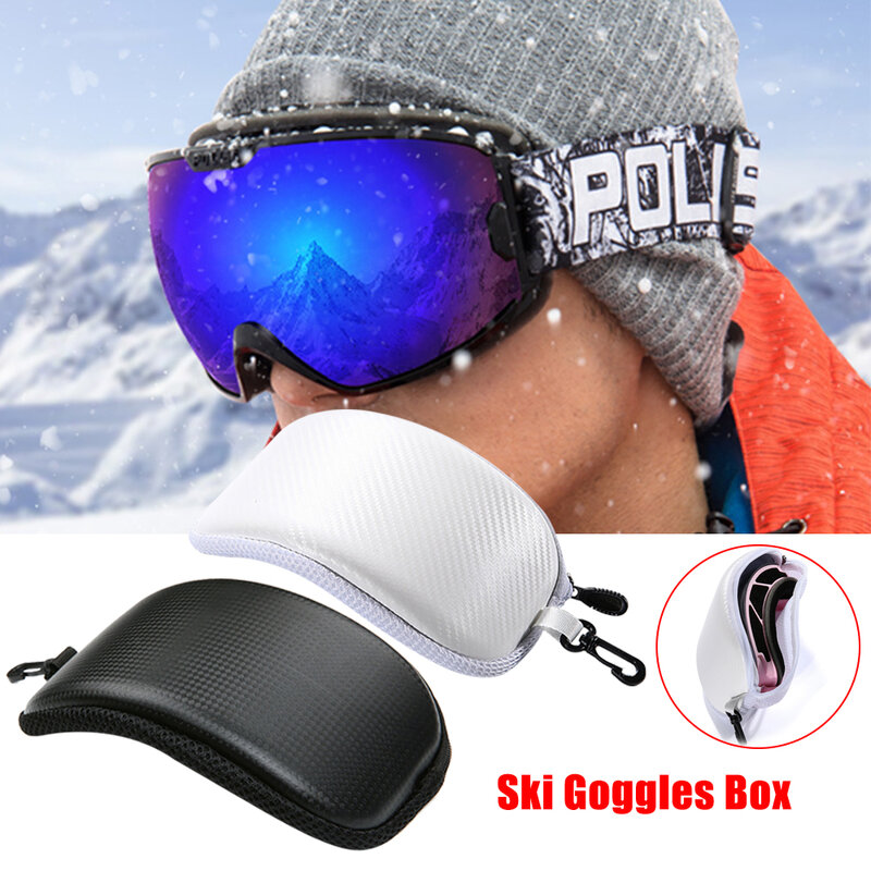 สกี Snow Goggle Protector Case (ไม่มีแว่นตา) Anti-Shock กันน้ำรถจักรยานยนต์แว่นตากล่องเก็บของซิปเปลือกแข็งกระเป๋า