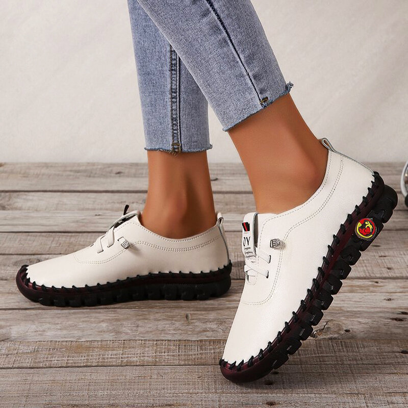 Turnschuhe Frauen Schuhe Loafers Lace Up Leder Flache Neue Frühling 2023 Casual komfortable Mom Schuh Mujer Zapatos Chaussure Femme