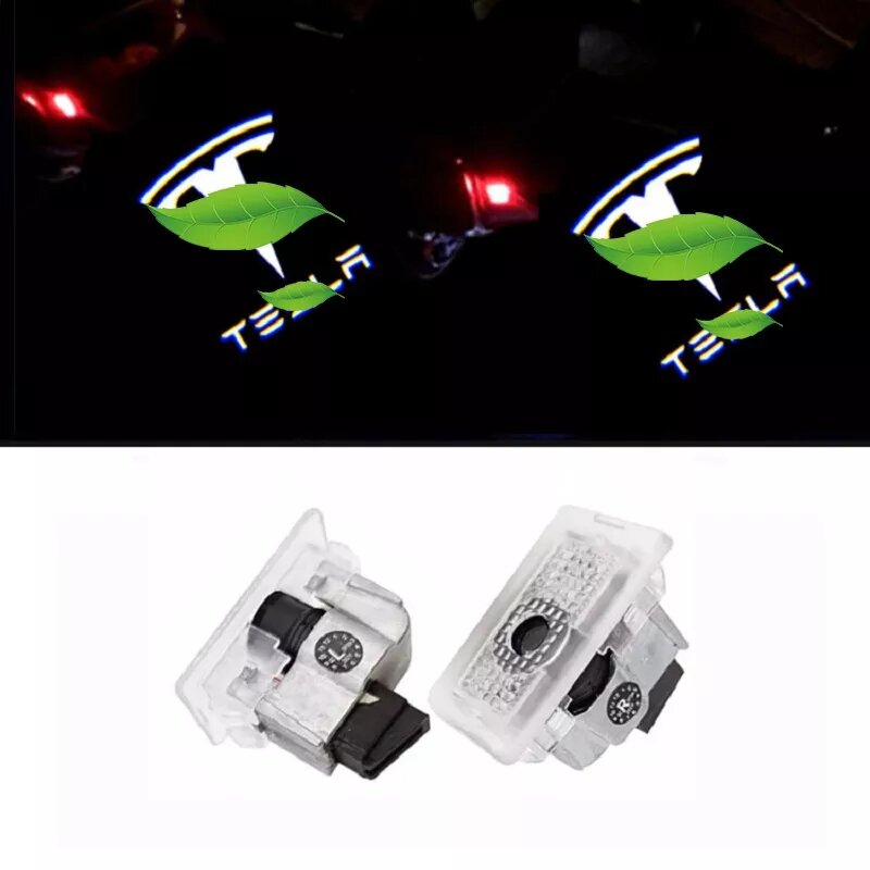 2 шт., Автомобильные светодиодные ламсветильник-проекторы для дверей автомобиля Tesla Model 3 Y S X