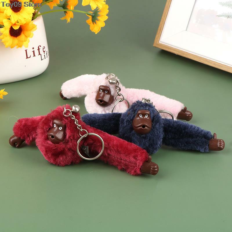 1pc 16*5cm bonito menina de pelúcia pele macaco chaveiro orangotango na calça saco feminino carro trinket brinquedo feminino
