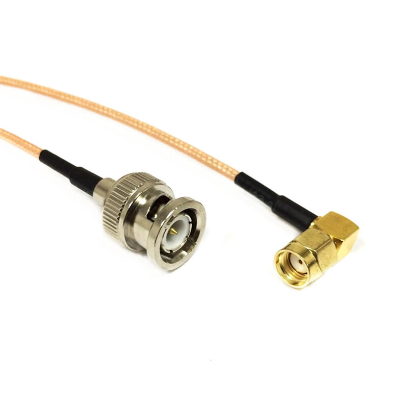 Cable de enrutador inalámbrico RP-SMA, enchufe macho de ángulo recto a enchufe macho BNC, Cable Coaxial RG316, 15cm, 6 "Pigtail