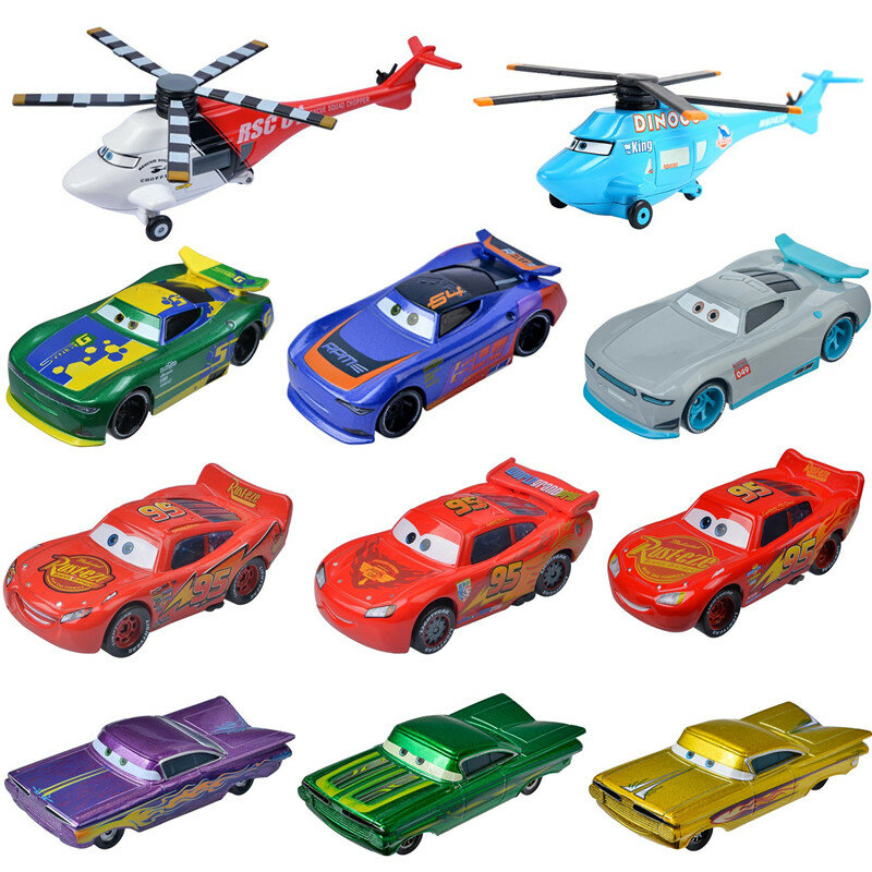 Disney-Coche de juguete de Pixar Cars 2 3 para niños, Rayo McQueen, Jackson Storm, avión 1:55 de aleación de Metal fundido, regalo de Navidad