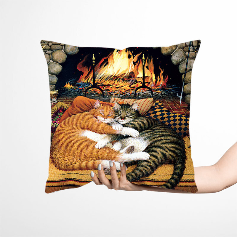 45*45CM Kawaii Cute Cat Pillowcases Home Room Decor Throw Pillow Case Bedroom Sofa Car Decorative Cushion Covers Dropshipping