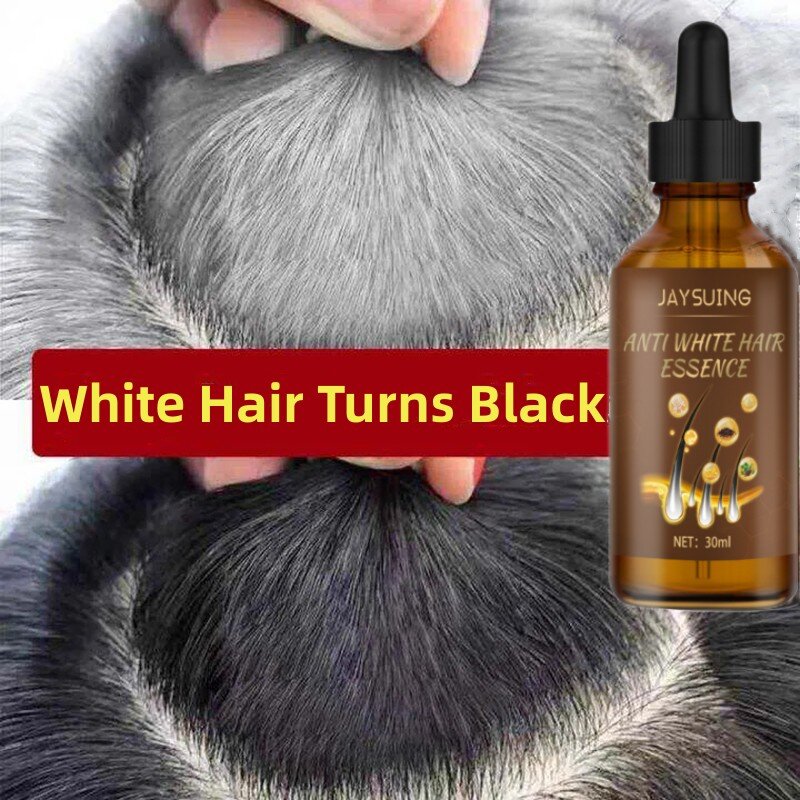 أبيض علاج الشعر مصل أبيض إلى أسود اللون الطبيعي إصلاح تغذي السائل الشعر نمو سريع مكافحة فقدان الشعر المنتج الرجال النساء