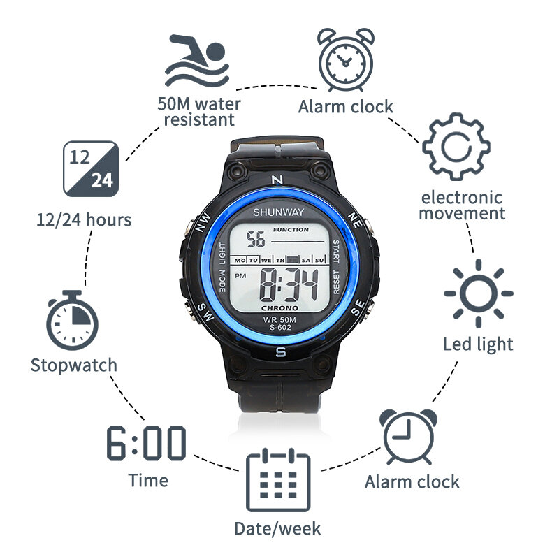Children Hot Selling Multi-Function Watch Waterproof Casual Boy Girl Birthday Gift Watch Colorful Luminous Outdoor Sports Watch