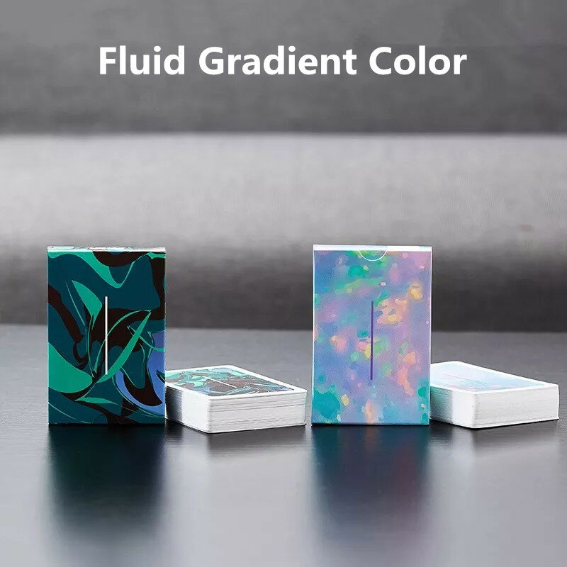 54 Sheets/Set Creative Fluid Color Series Poker Cards Gradient  Flower Cut Cardistry Magic Playing Cards Collection Toy