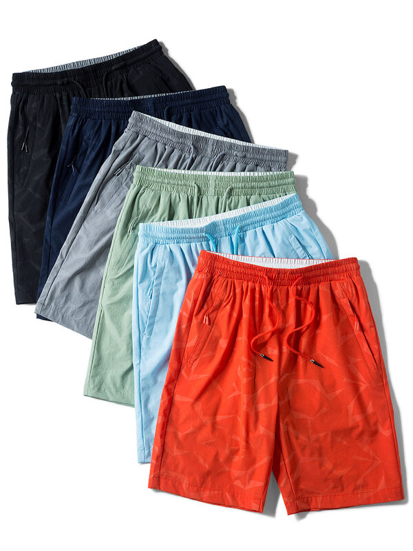 Pantalones cortos de chándal de nailon para hombre, ropa deportiva con bolsillos y cremallera, informal, talla grande, 8XL, 2022