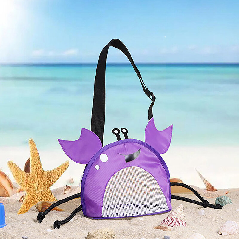 Children's Beach Bag Toy Bag Big Crab Outdoor Shell Color Mesh Shell Bag Beach Toy Storage Backpack