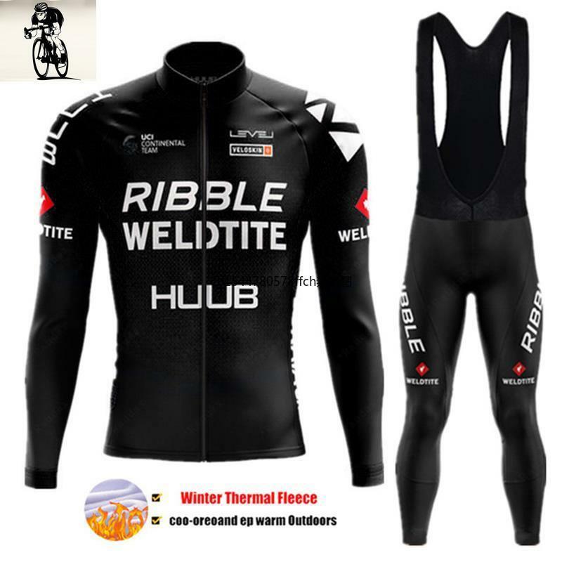 Winter Thermal Fleece Cycling Jersey Set 2022 HUUB Man Racing Bike Cycling Suits Mountian Bicycle Cycling Clothing Ropa Ciclismo
