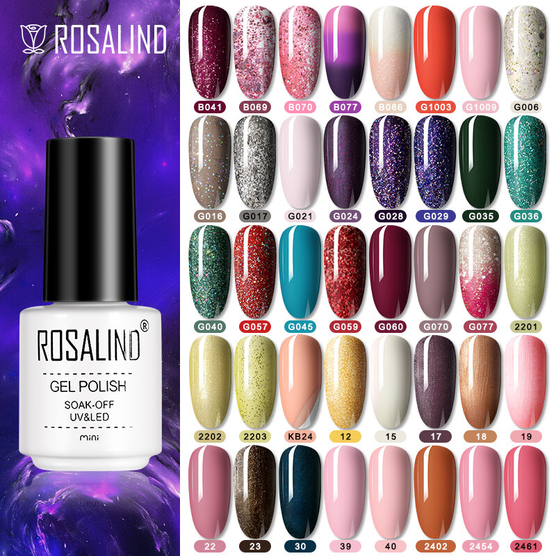 Rosalind Gel Nail Polish Glitter 8ML Semi-permanent Varnish Hybrid UV Nail Gel Polish For Manicure Nail Art Design Gel Varnishes