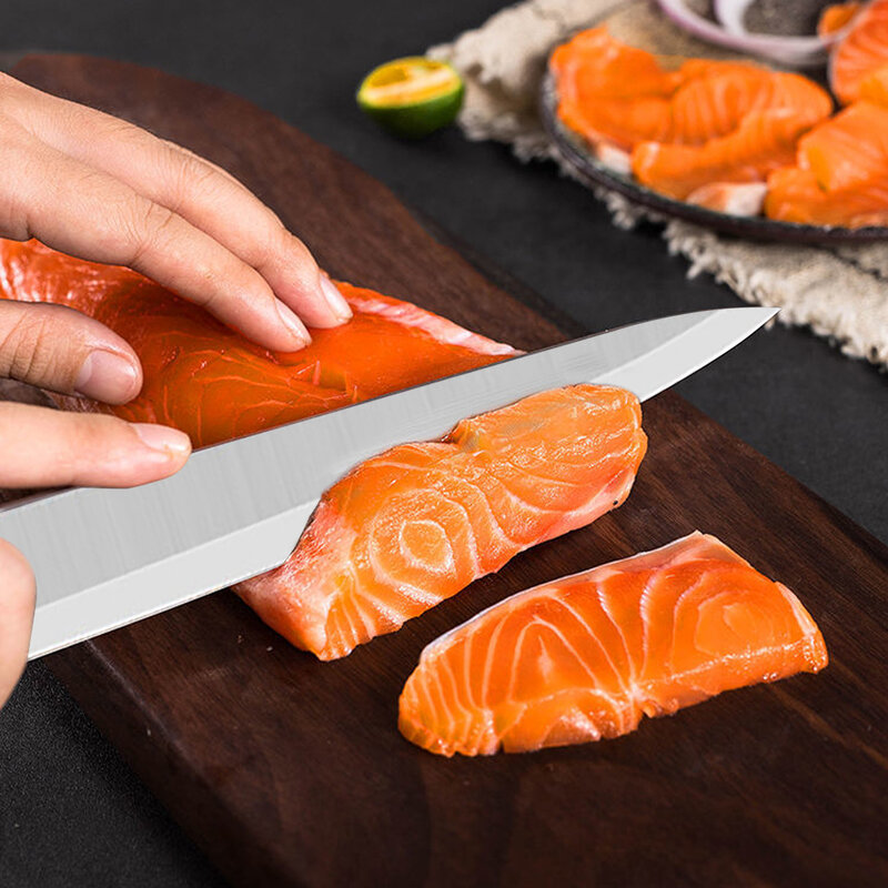 الفولاذ المقاوم للصدأ السوشي سكين سكين الطاهي سكينة للطبخ الأسماك فيليه سكين متعددة الوظائف سكين الساشيمي سكين الأسماك الخام