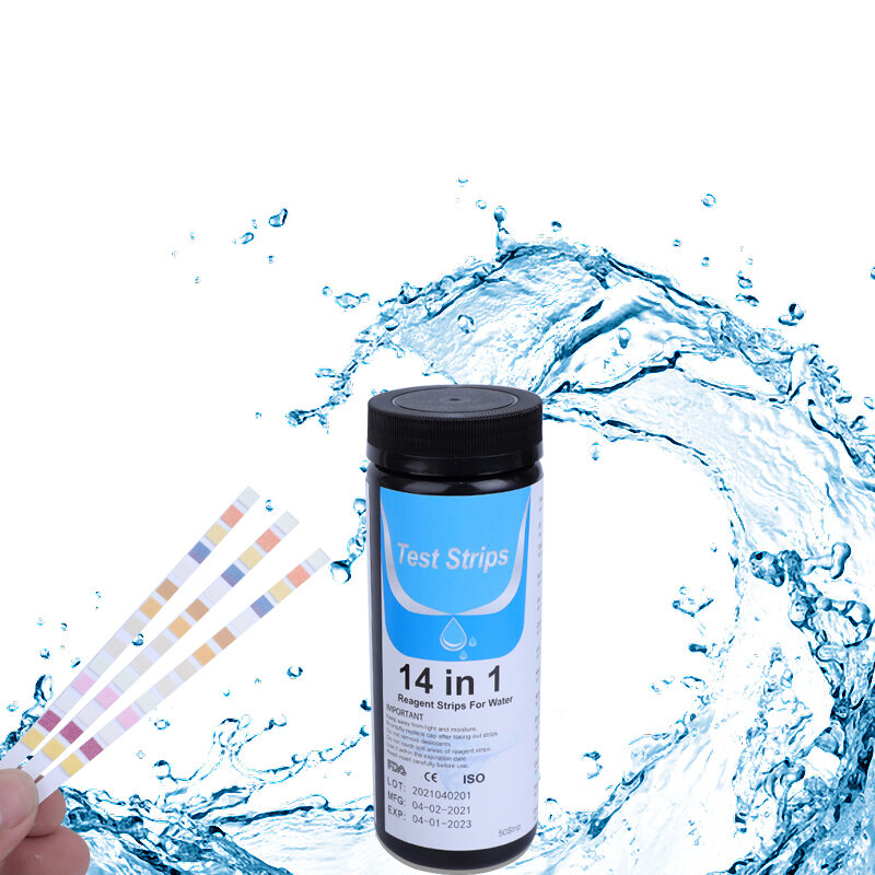 다목적 PH 테스트 스트립 풀 및 스파 워터 테스터 종이, 염소가 없는 브롬민 pH 총 알칼리 경도, 50 개