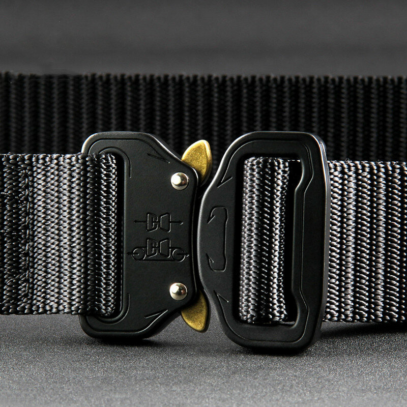 JIFANPAUL-cinturones tácticos de Metal para caza al aire libre para hombre, hebilla multifuncional, cinturón de entrenamiento para Cuerpo de Marines de alta calidad
