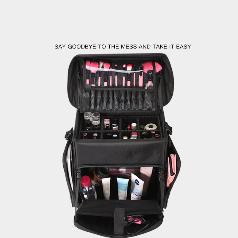 New large capacity Trolley Cosmetic case,Nails Makeup Toolbox Trolley Suitcase,Women Beauty Tattoo Box Rolling Luggage on wheels