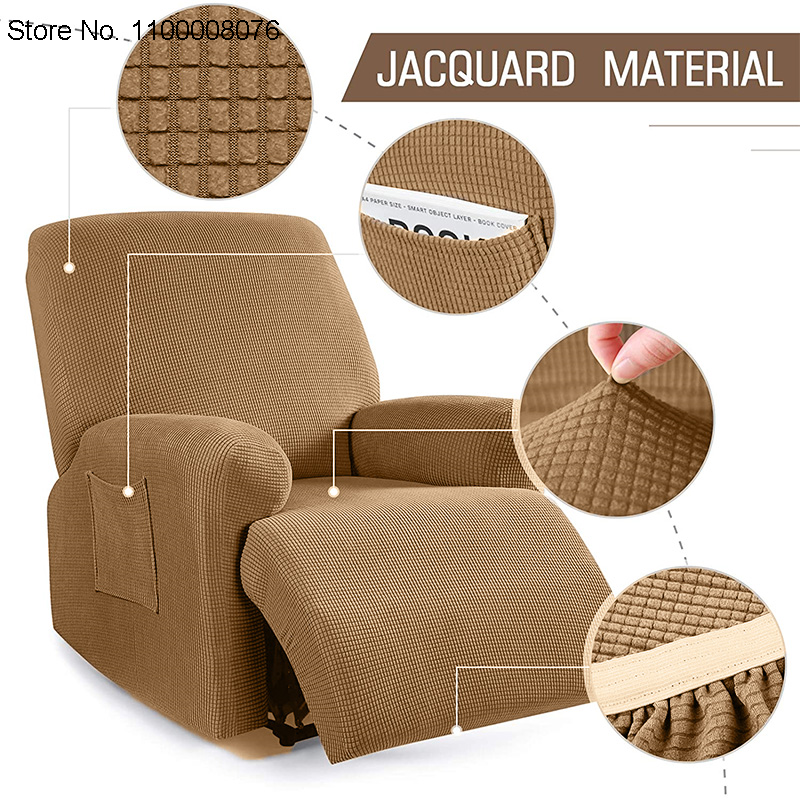 Funda de forro Polar para silla reclinable de 1 asiento, cubierta elástica para sofá reclinable, todo incluido, para chico perezoso, para sala de estar